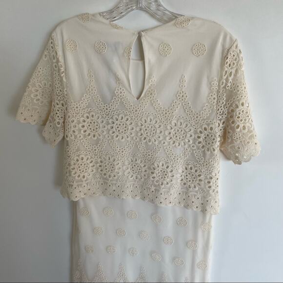 NWT Long Tall Sally Cream Lace Overlay Dress - Picture 7 of 10